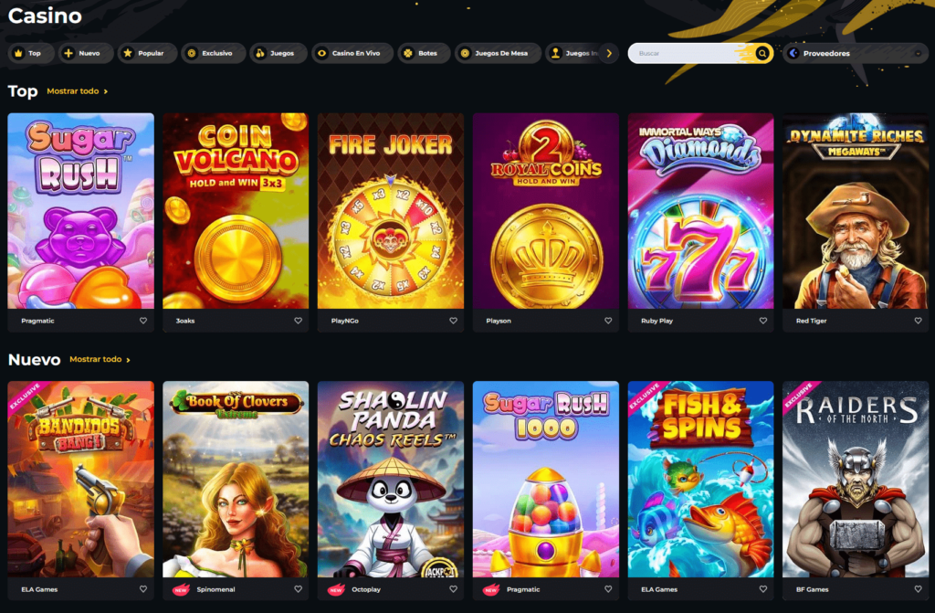 Juegos en Casino Boomerang