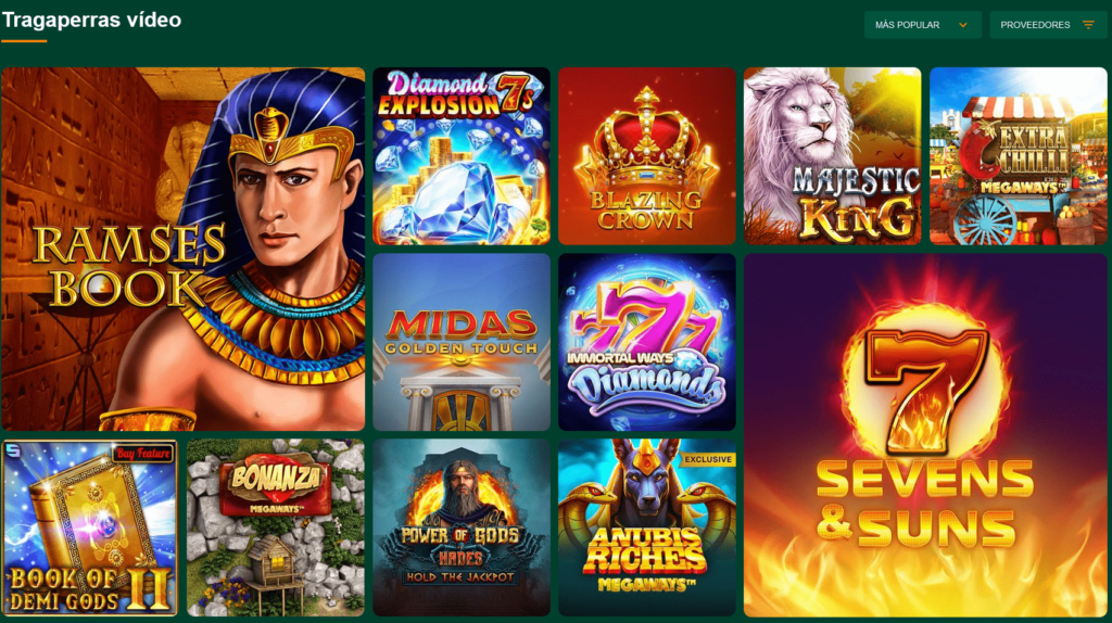 Catálogo de Juegos en Gomblingo Casino