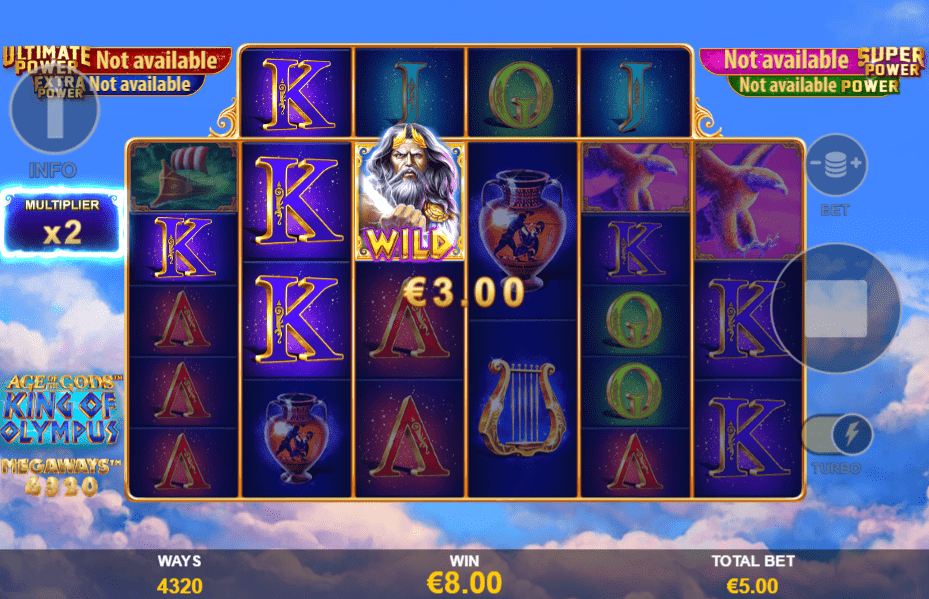 Age of the Gods King of Olympus Megaways slot jugabilidad