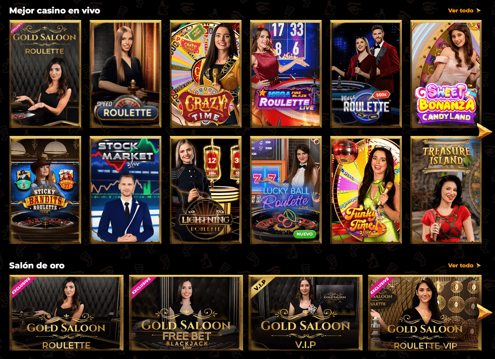 Catálogo de Juegos en Vivo de AmunRa Casino