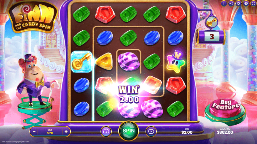 Finn and the Candy Spin slot jugabilidad