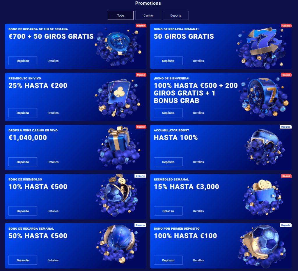 Bonos y Promociones en Frumzi Casino