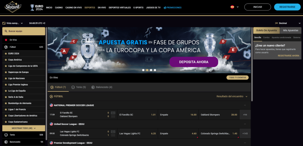 Apuestas Deportivas en Slotsvil Casino