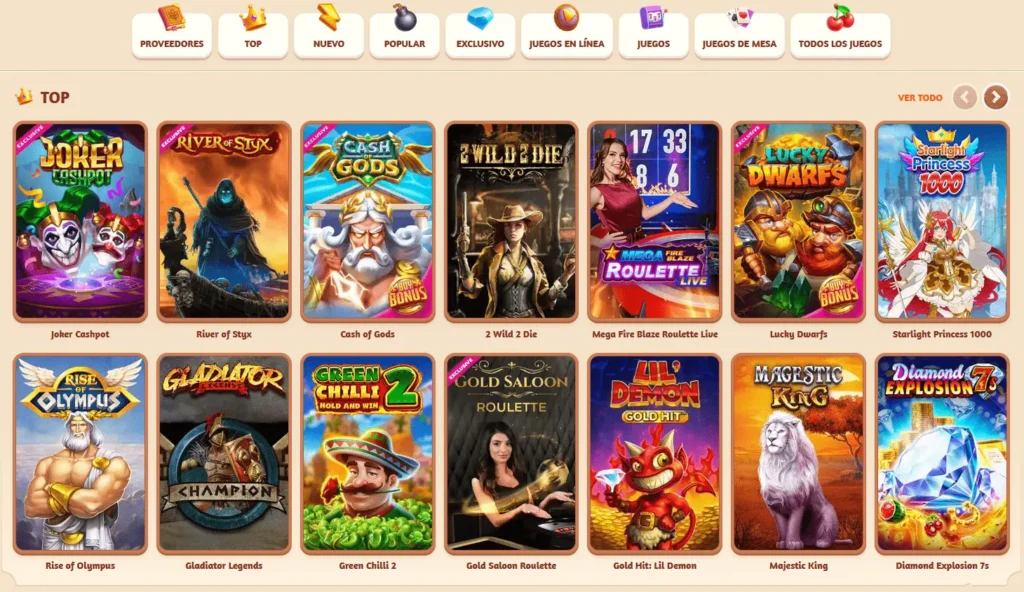 BillyBets Casino Juegos