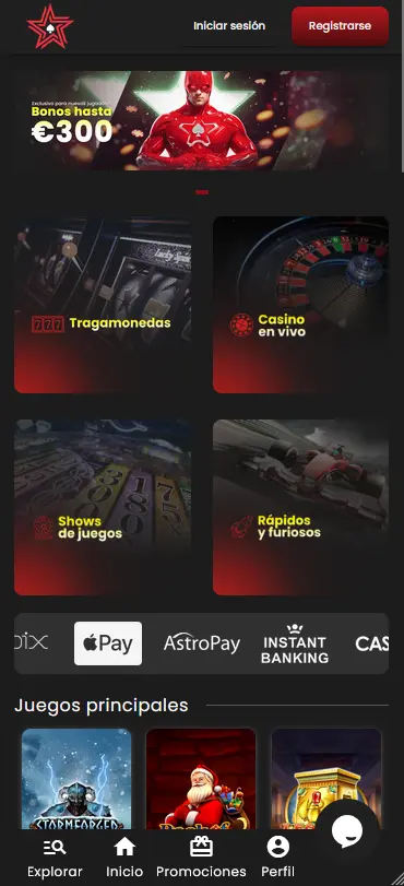 Experiencia en Dispositivos Móviles en CasinoStars Casino